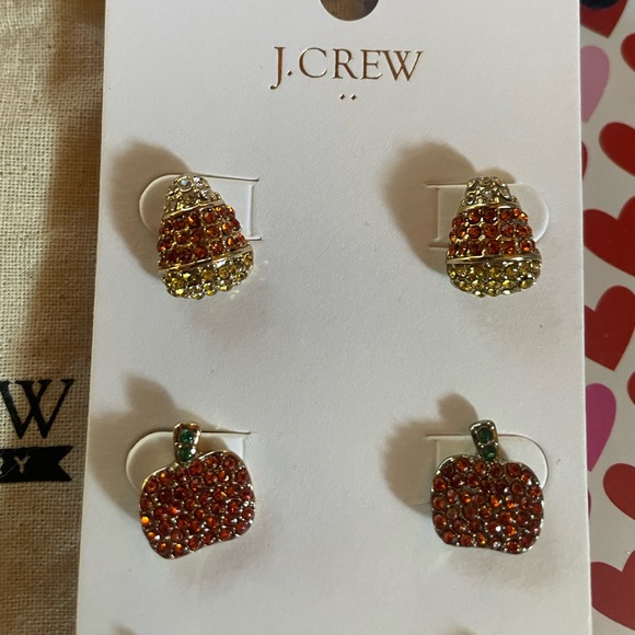 J. CREW Pave Crystal Fall Studs Trio - Picture 5 of 11
